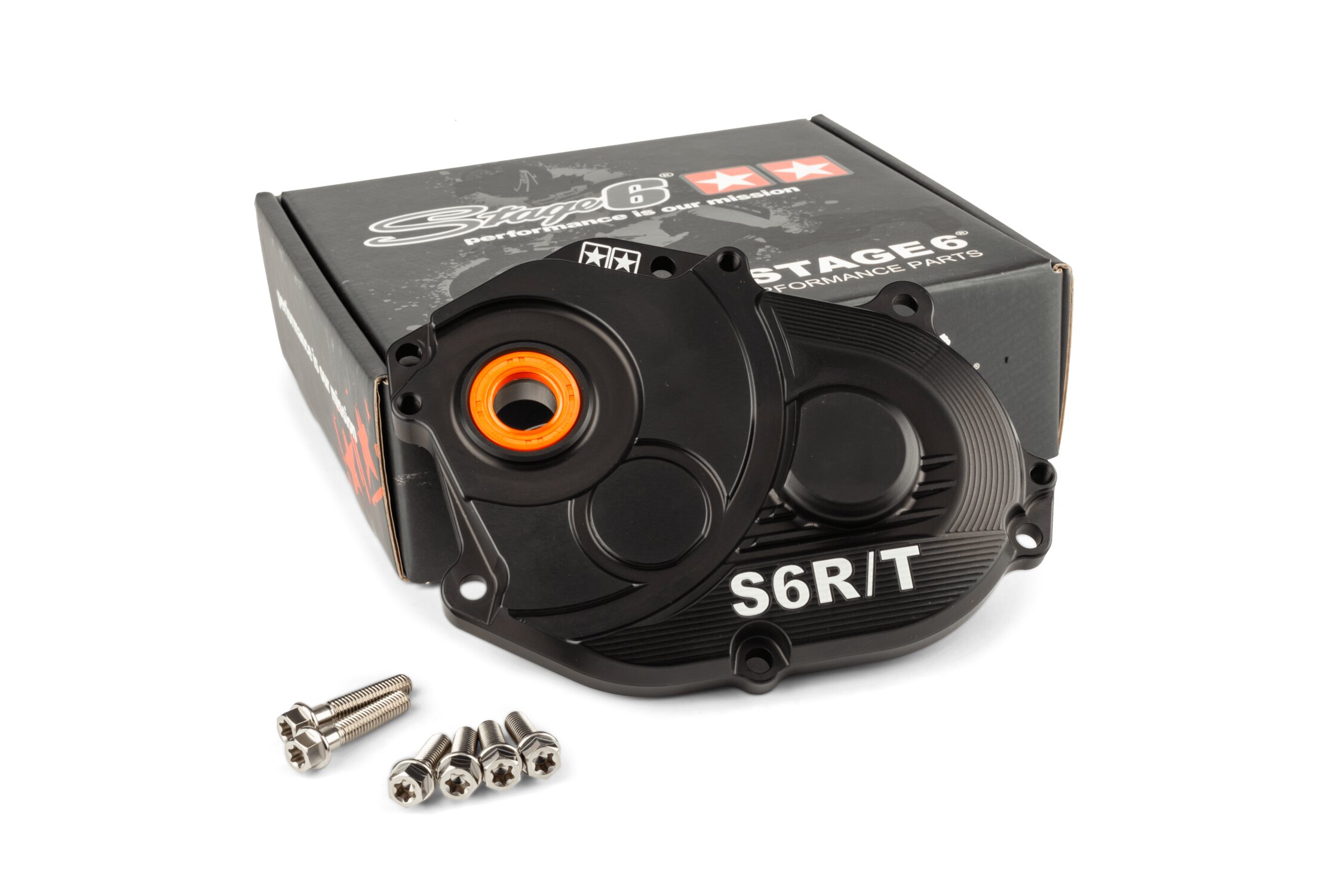 Stage6 R/T Carter de transmission MBK Booster Noir avec vis titane