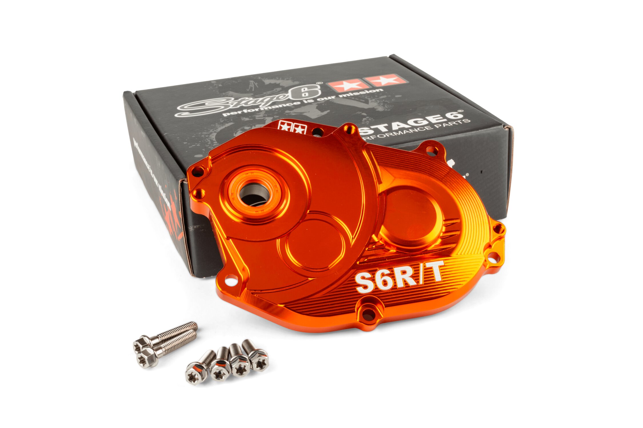 Stage6 R/T Carter de transmission MBK Booster Orange avec vis titane