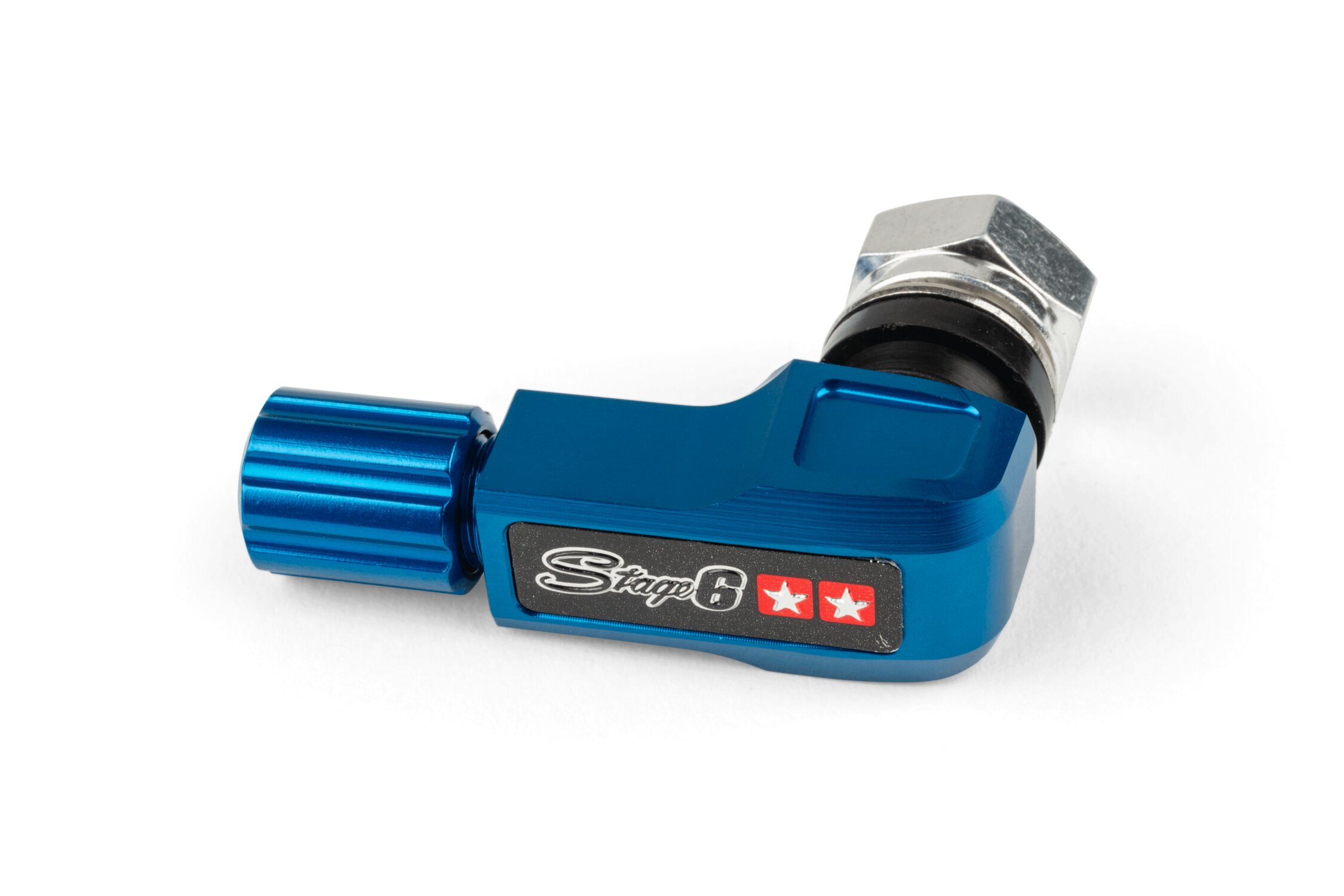 Stage6 Valve de pneu coudé 90° Bleu
