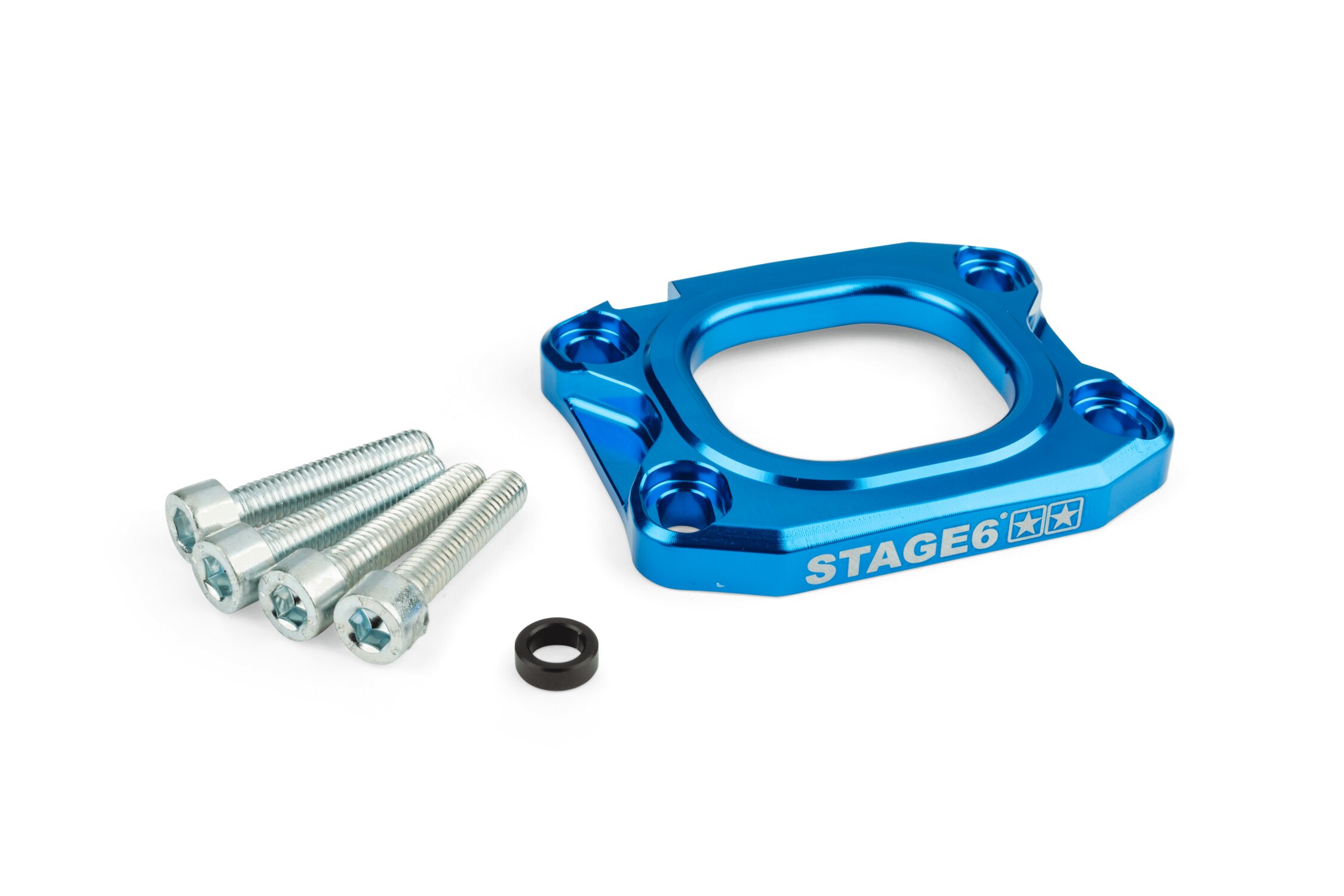 Platine pipe d'admission Stage6 360° d.40mm AM6 et Derbi Bleu