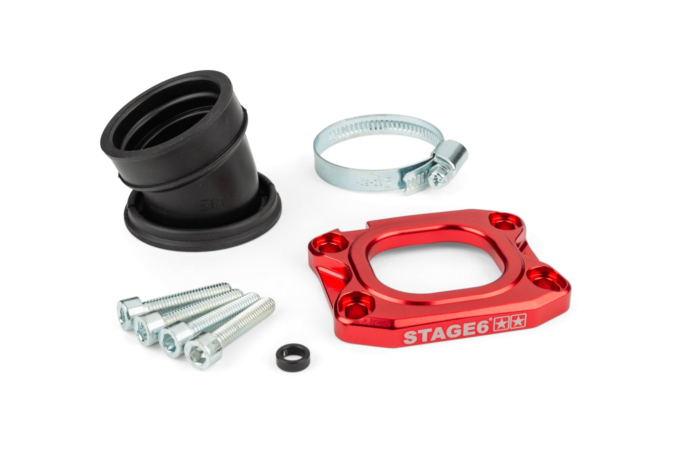 Pipe Stage6 360° AM6 / Derbi Rouge - PWK 30 à 34mm