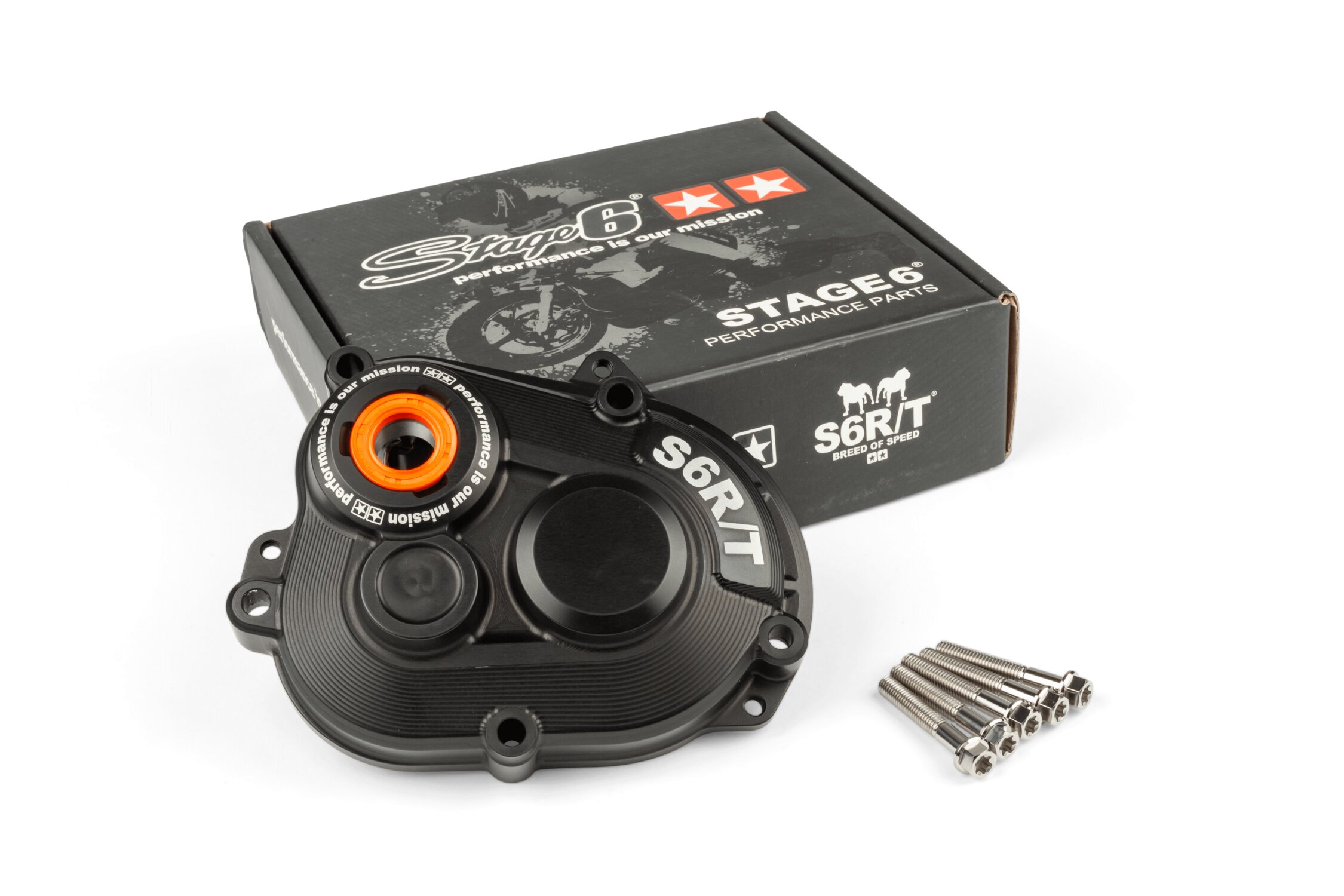 Carter de transmission Stage6 R/T MK2 Piaggio Zip Noir avec vis