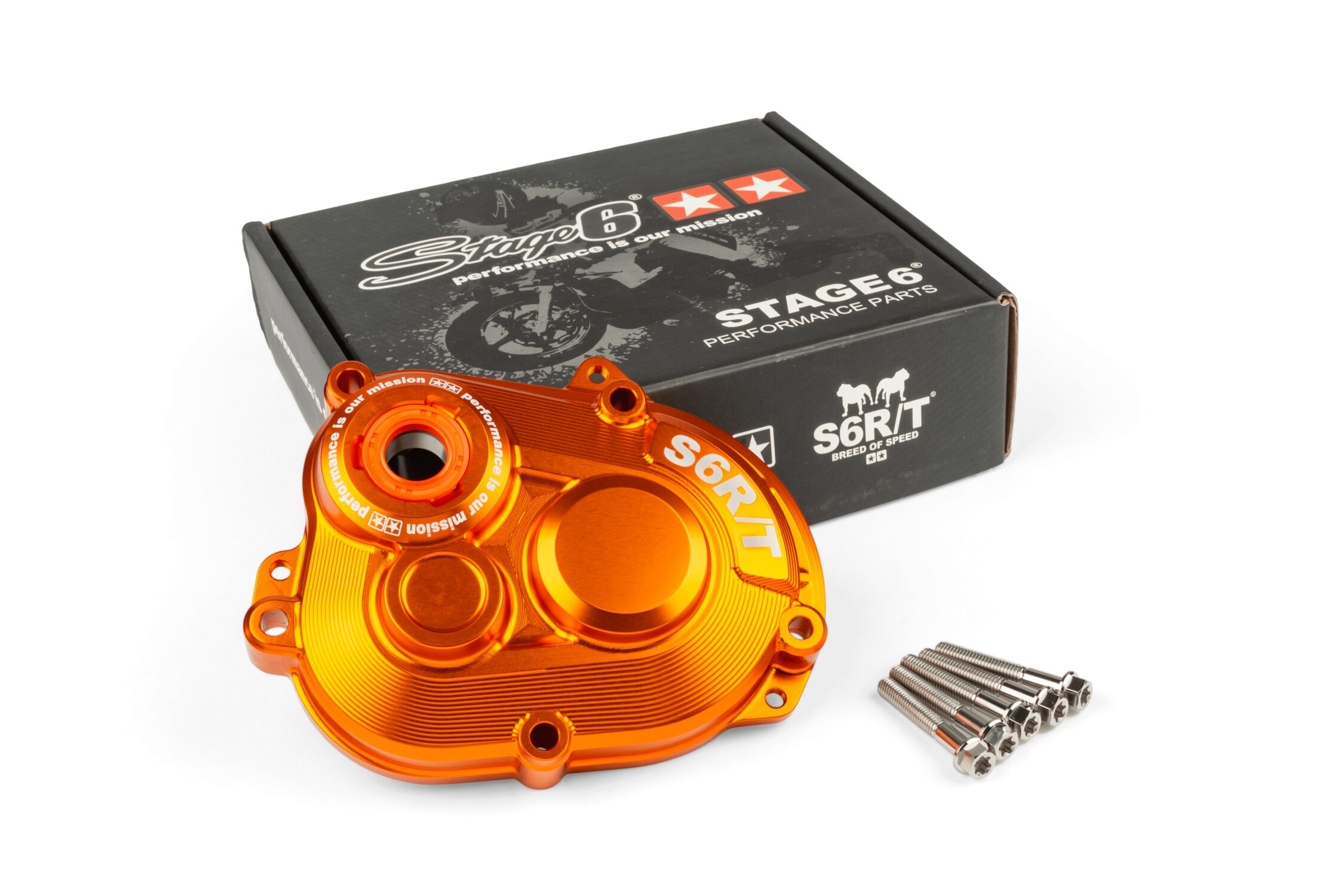 Carter de transmission Stage6 R/T MK2 Piaggio Zip Orange avec vis