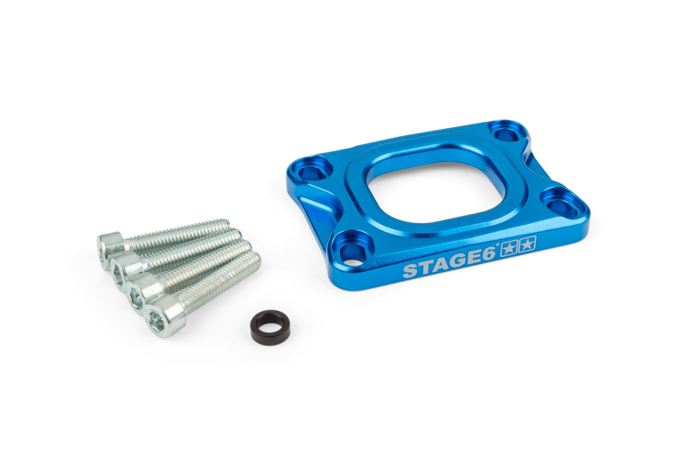 Platine pipe d'admission Stage6 360° AM6 et Derbi Bleu