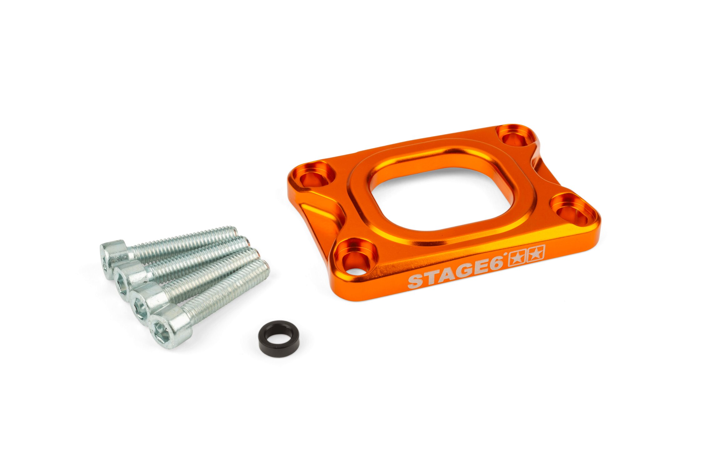 Platine pipe d'admission Stage6 360° AM6 et Derbi Orange