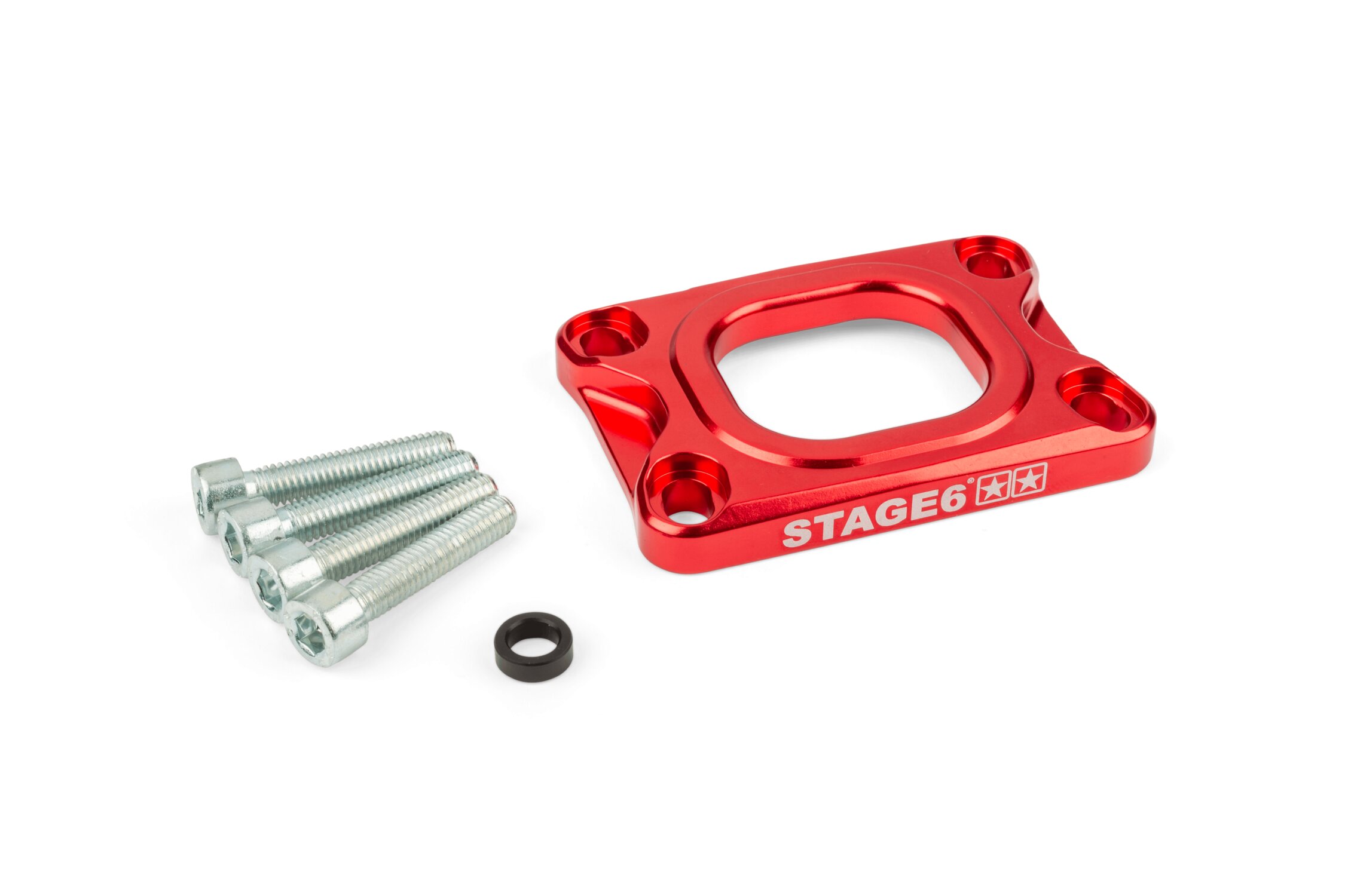 Platine pipe d'admission Stage6 360° AM6 et Derbi Rouge