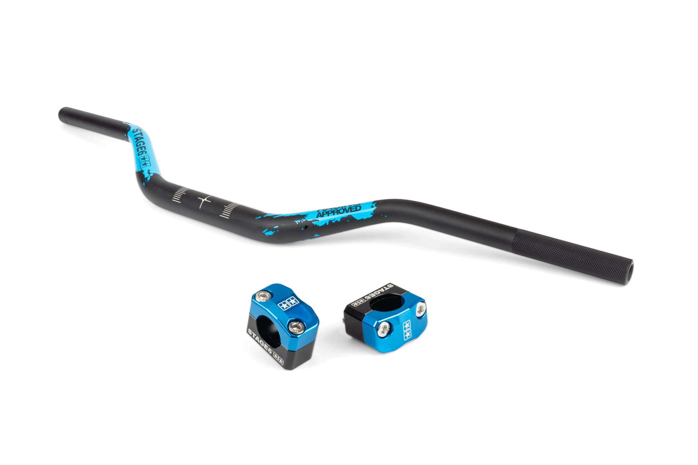 Guidon Cross 28mm + pontets Stage6 Bleu