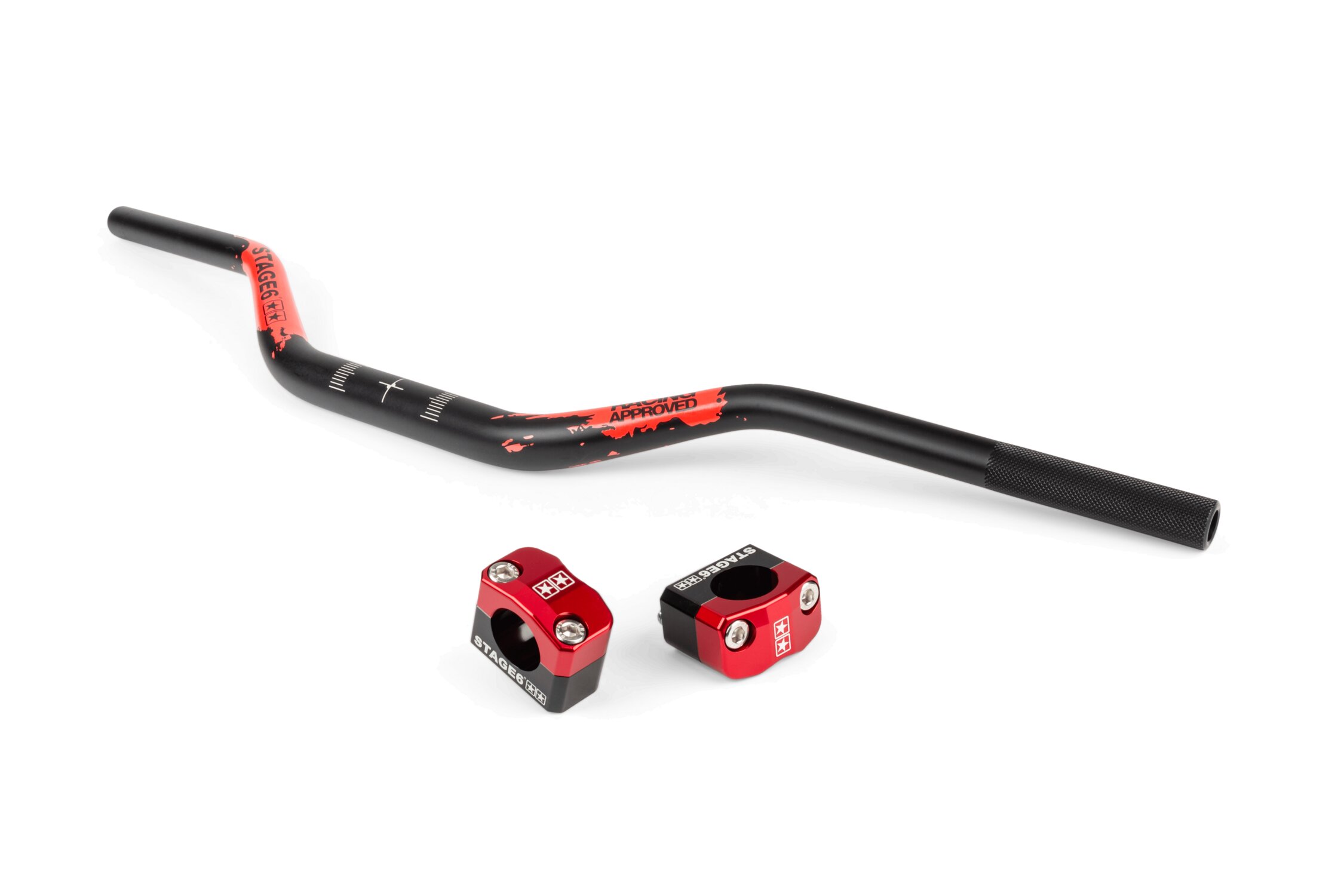 Guidon Cross 28mm + pontets Stage6 Rouge