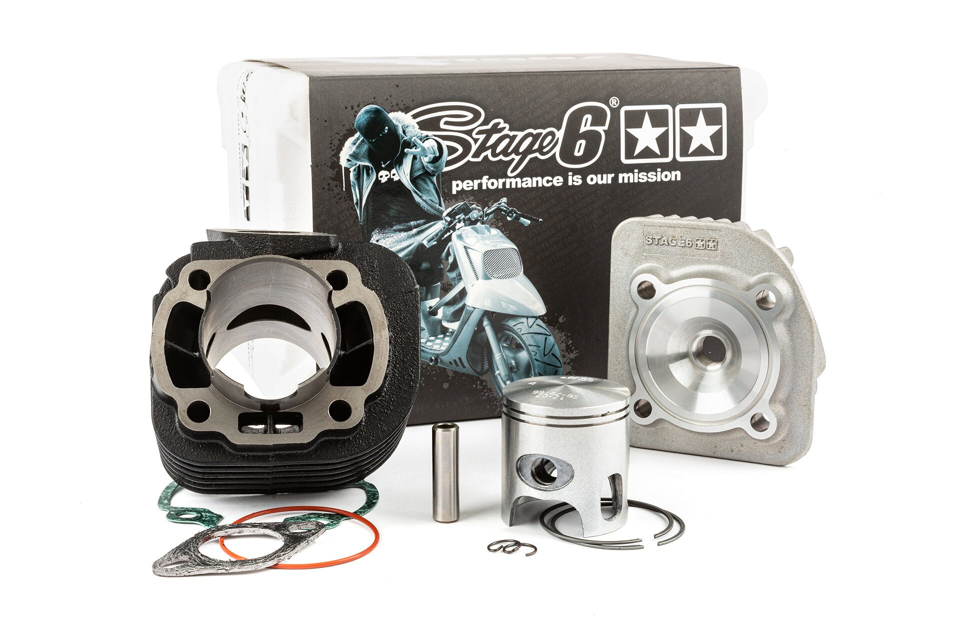 Kit cylindre Stage6 StreetRace 70 Fonte axe 10mm CPI Oliver AC