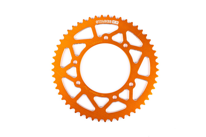 Couronne 53 dents - 420 Stage6 alu CNC Orange Derbi Senda DRD Pro / Racing