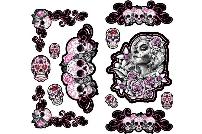 Autocollant Lethal Threat Sugar Skull Series 30x15cm