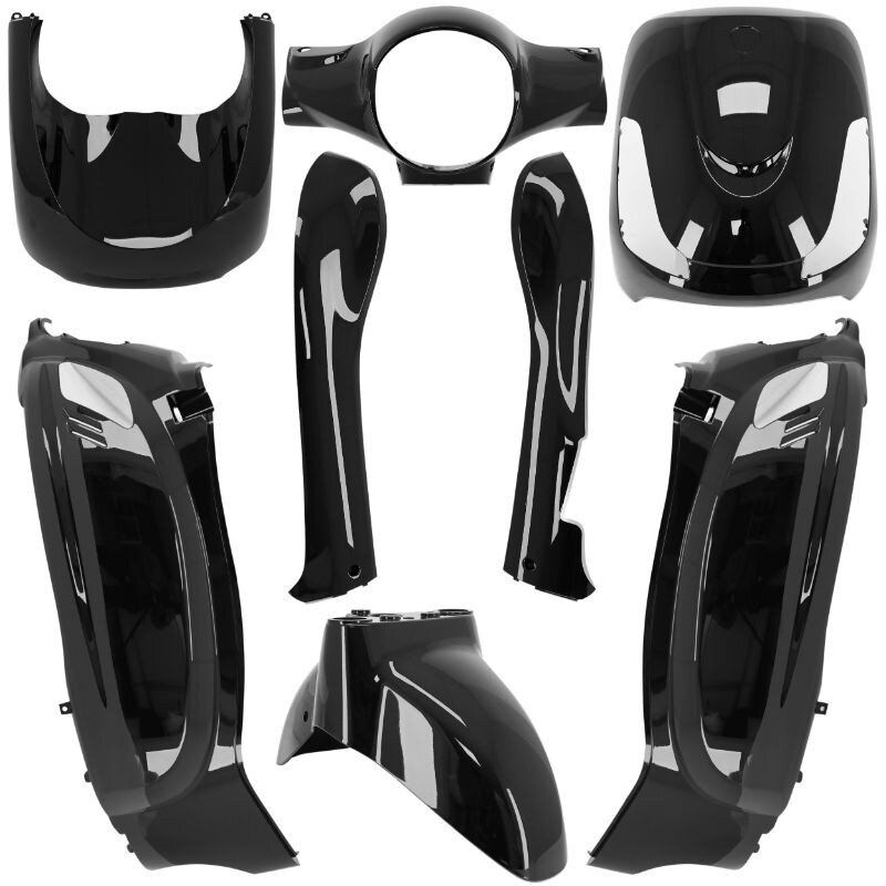 Kit carénages 8 pièces noir brillant Sym Fiddle 2