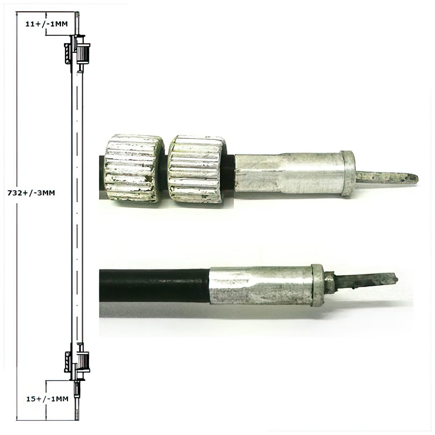 Standard Parts Câble de compteur 70cm noir