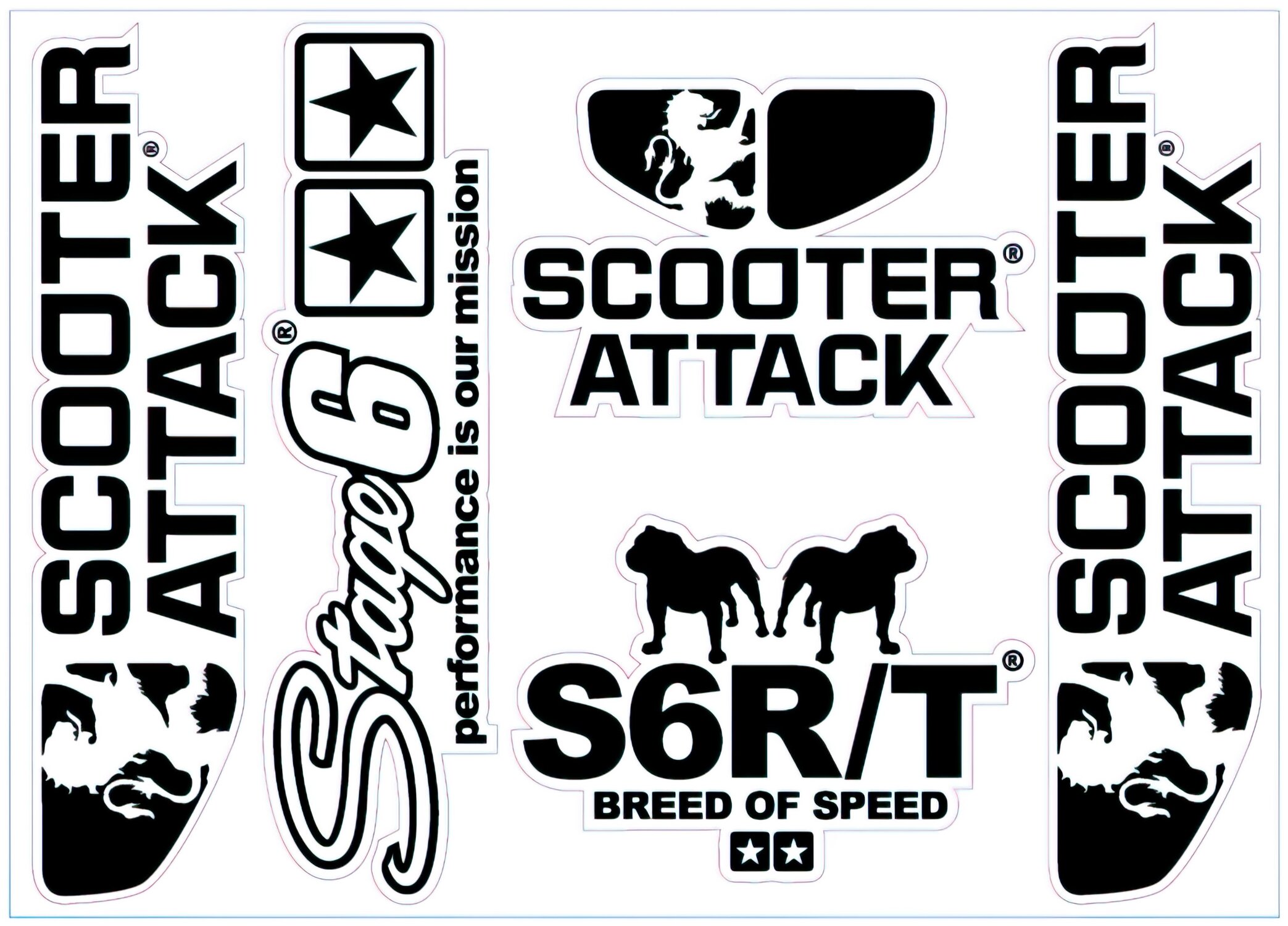 Autocollants Scooter-Attack 140x100mm