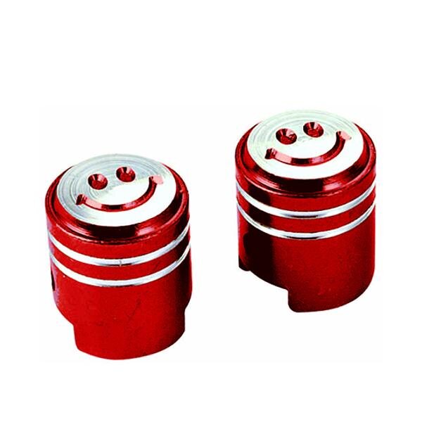 Bouchons de valve Smiley rouge anodisé