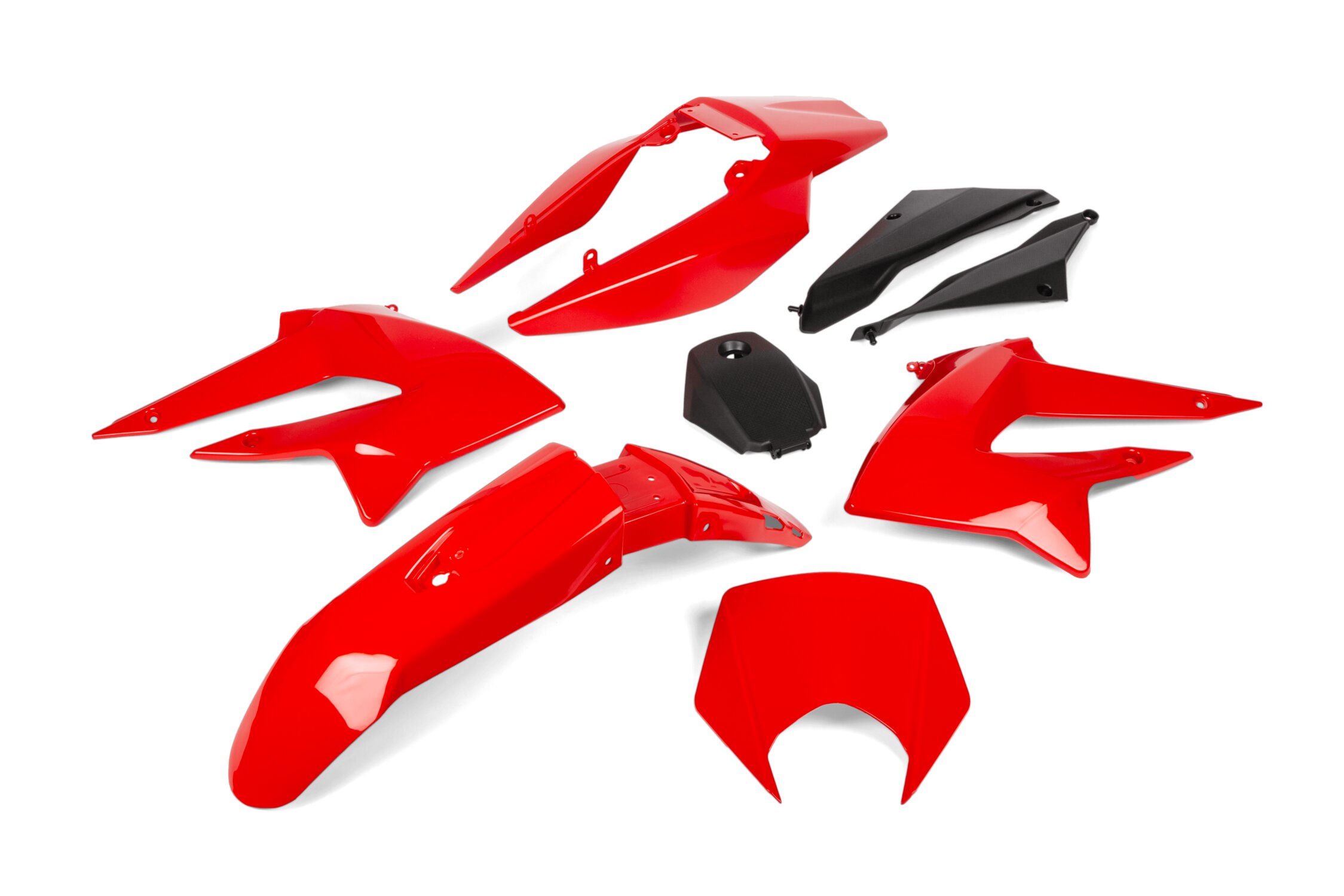 Kit carénage Derbi DRD X-Treme 2011 - 2017 Rouge 8 pièces