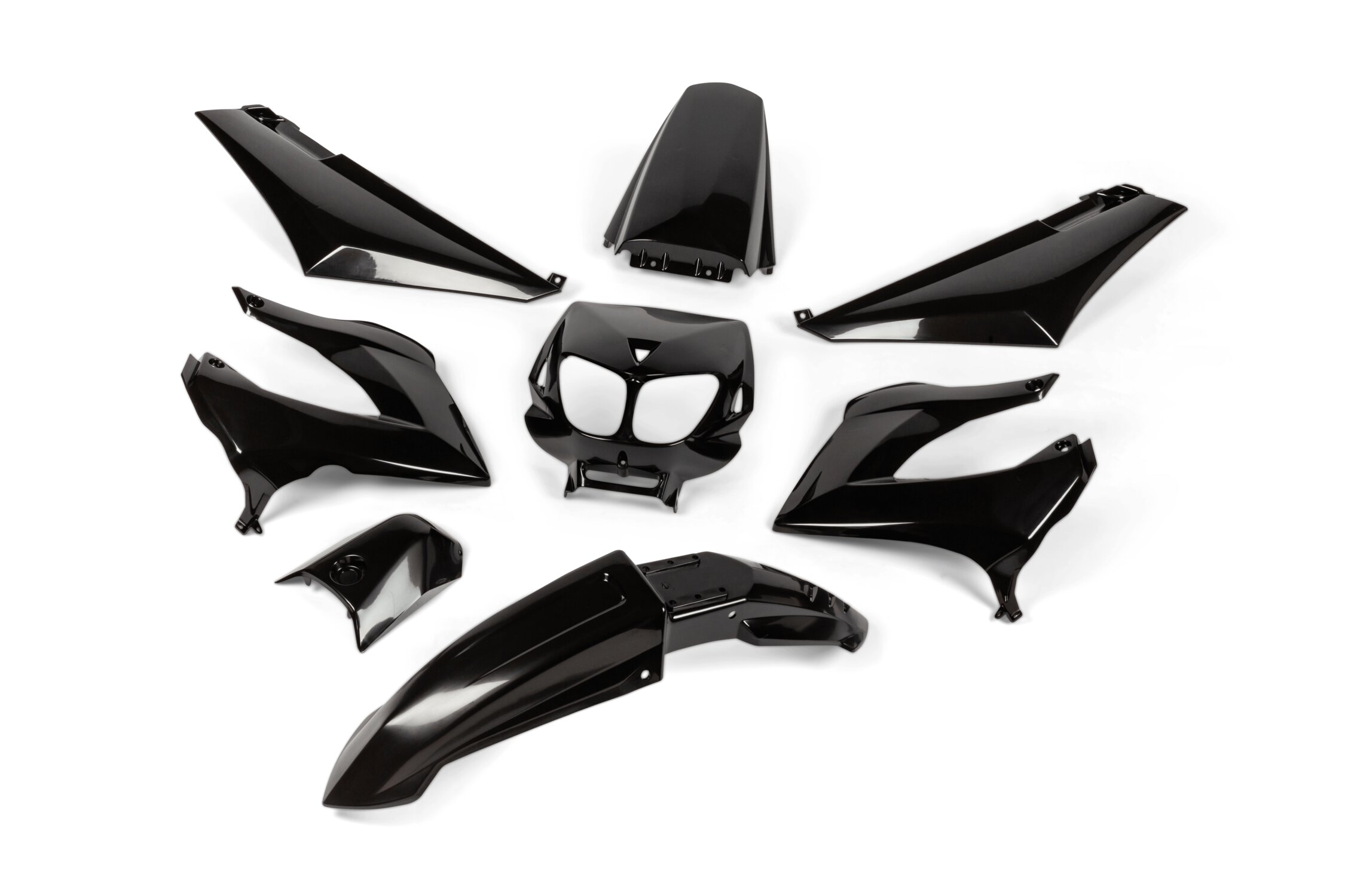 Kit carénage Derbi X-treme avant 2011 Noir 8 pièces
