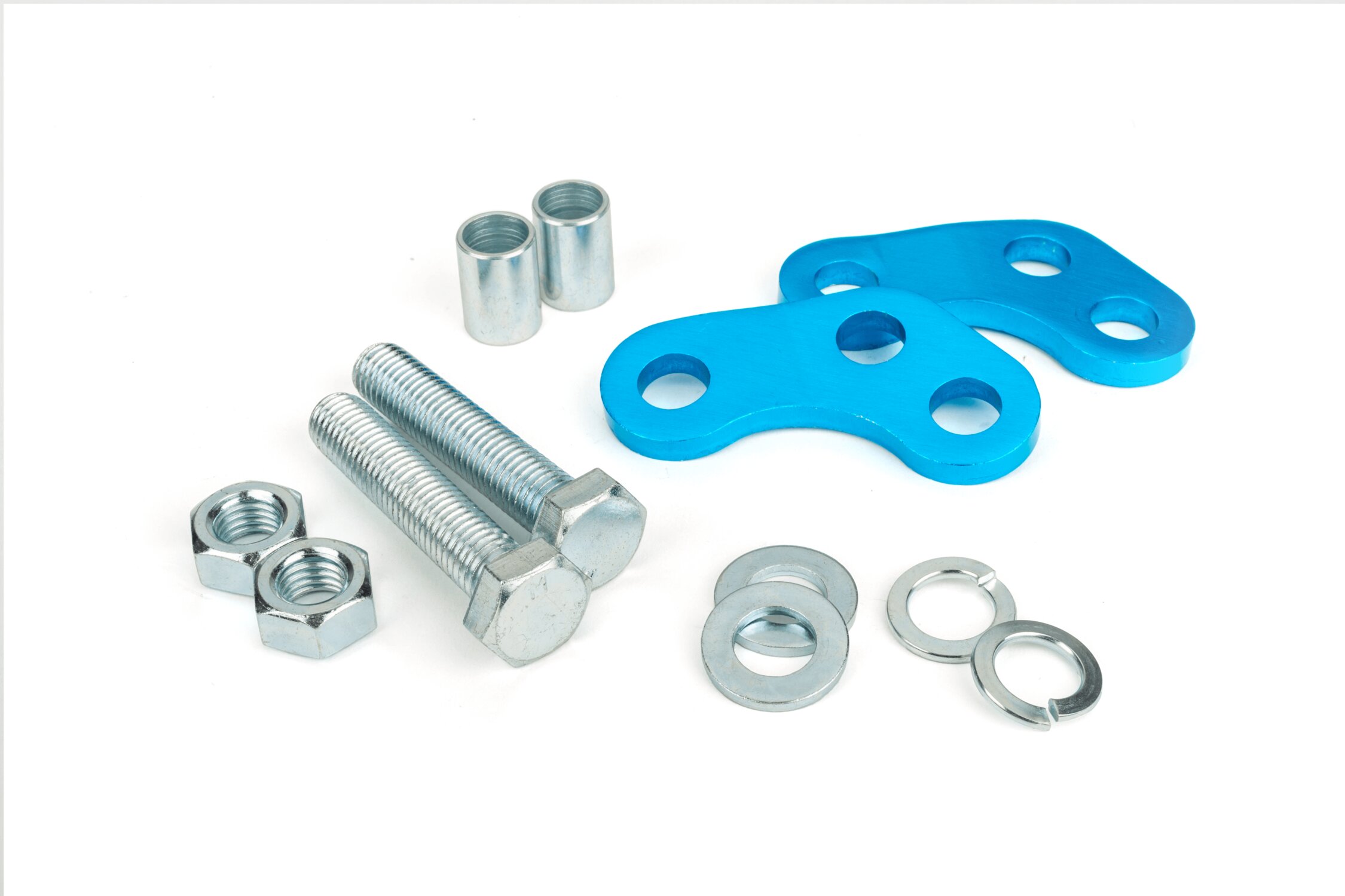 Rehausseur / kit rabaissement d'amortisseur STR8 alu bleu Derbi Senda