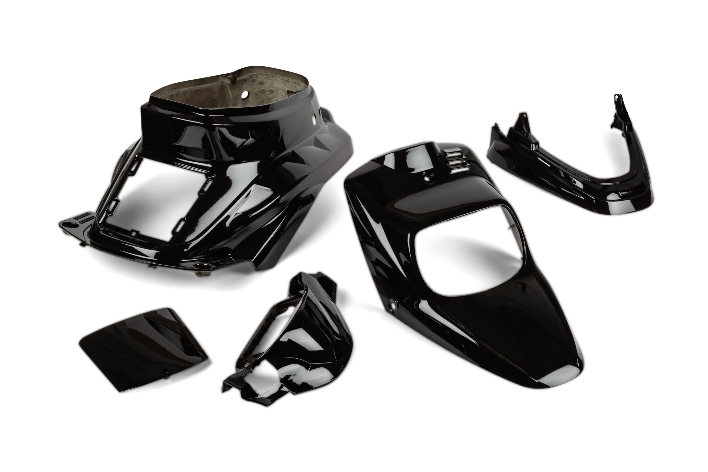 Kit carénage STR8 MBK Booster avant 2004 Noir 5 pièces