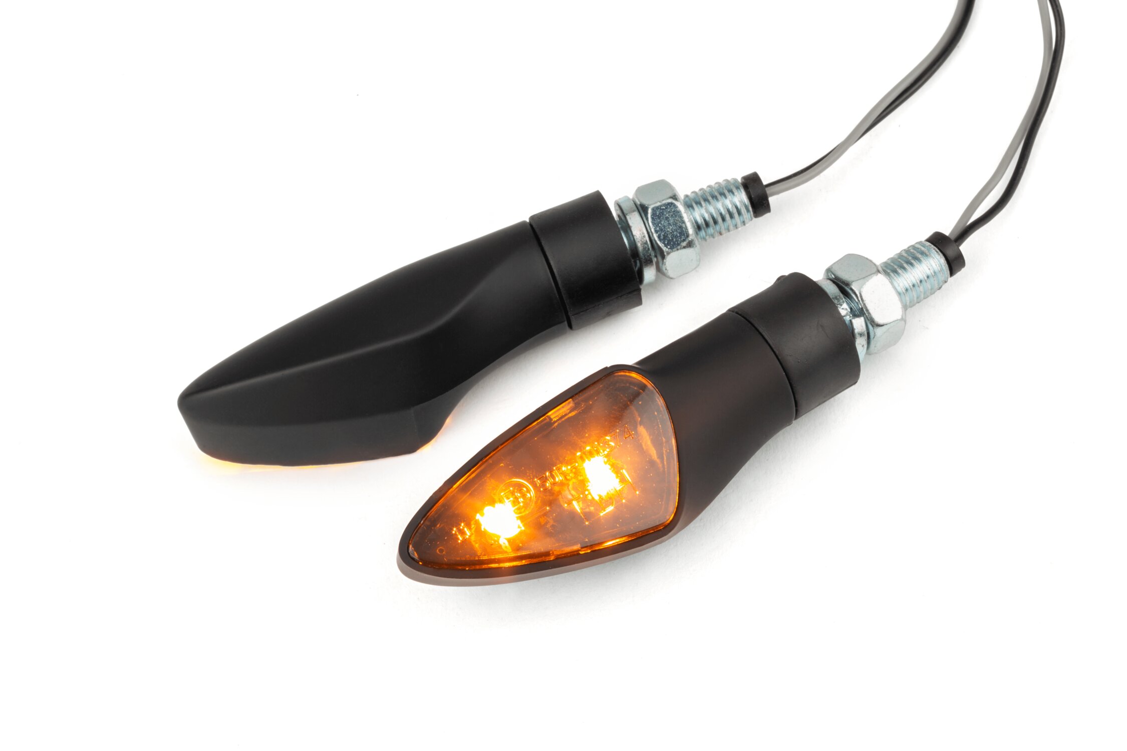 Clignotants LED STR8 sur tige noir / fumé