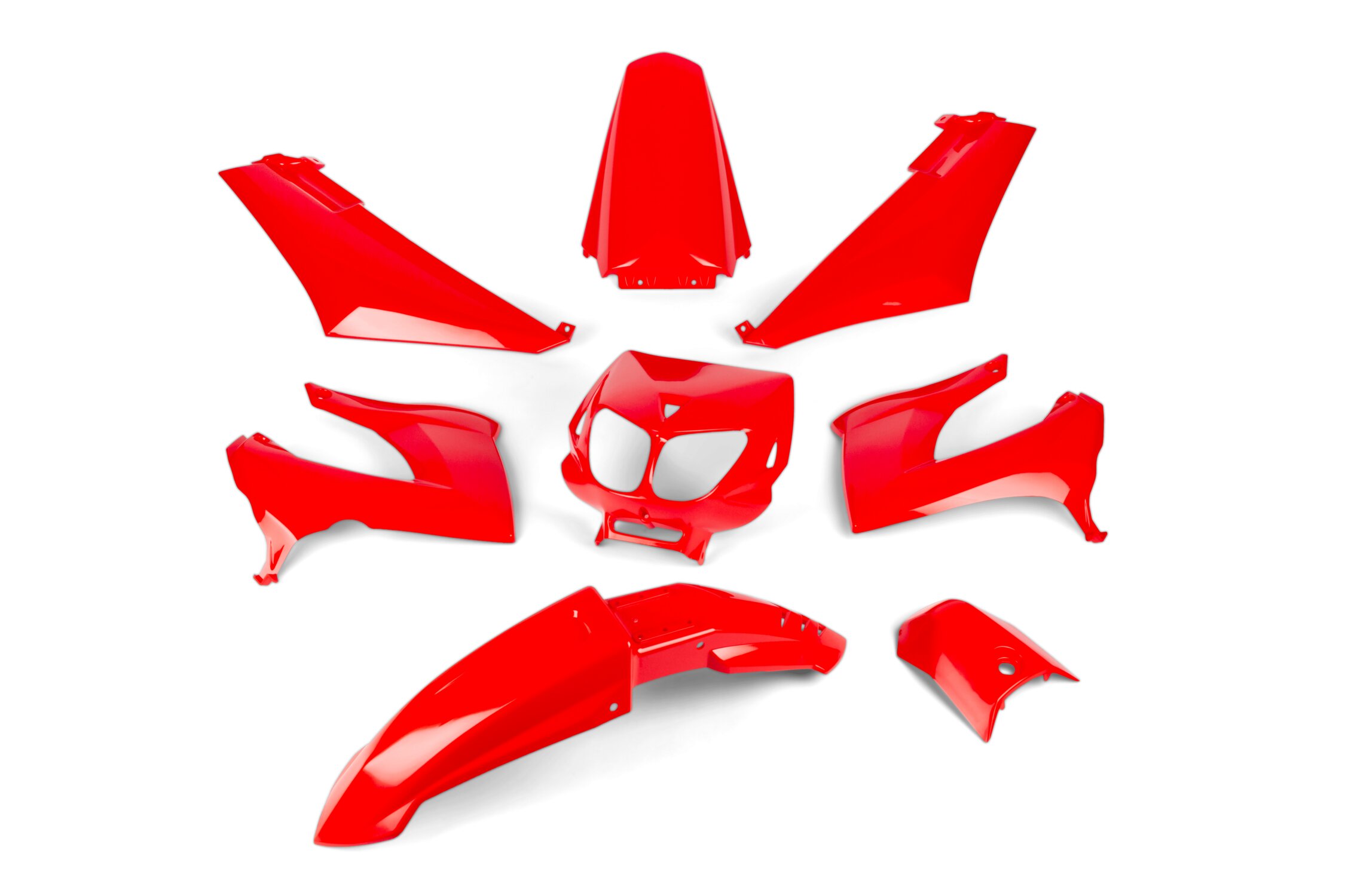 Kit carénage 8 pièces Rouge Derbi X-treme avant 2011