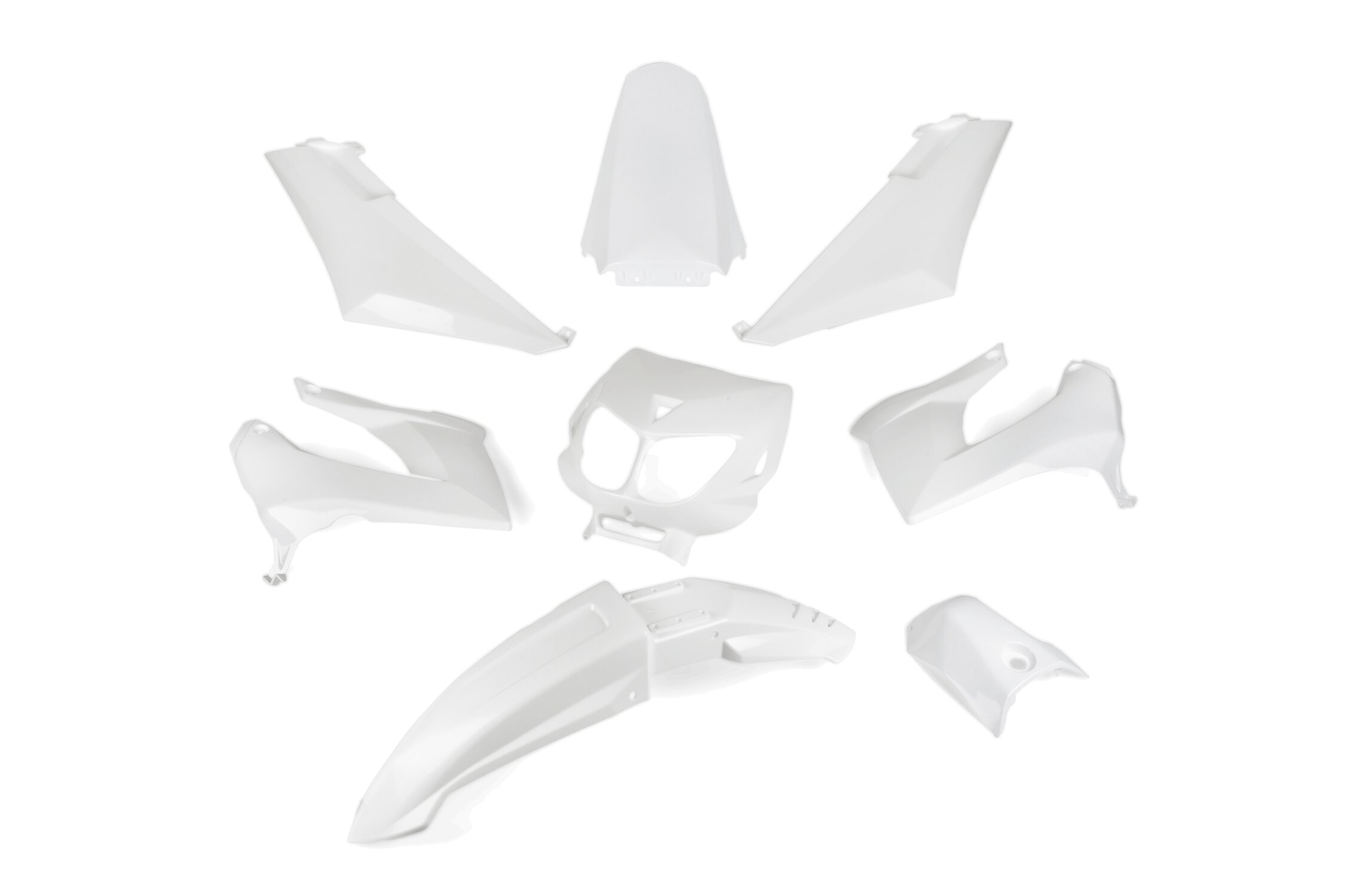 Kit carénage 8 pièces Blanc Derbi X-treme avant 2011