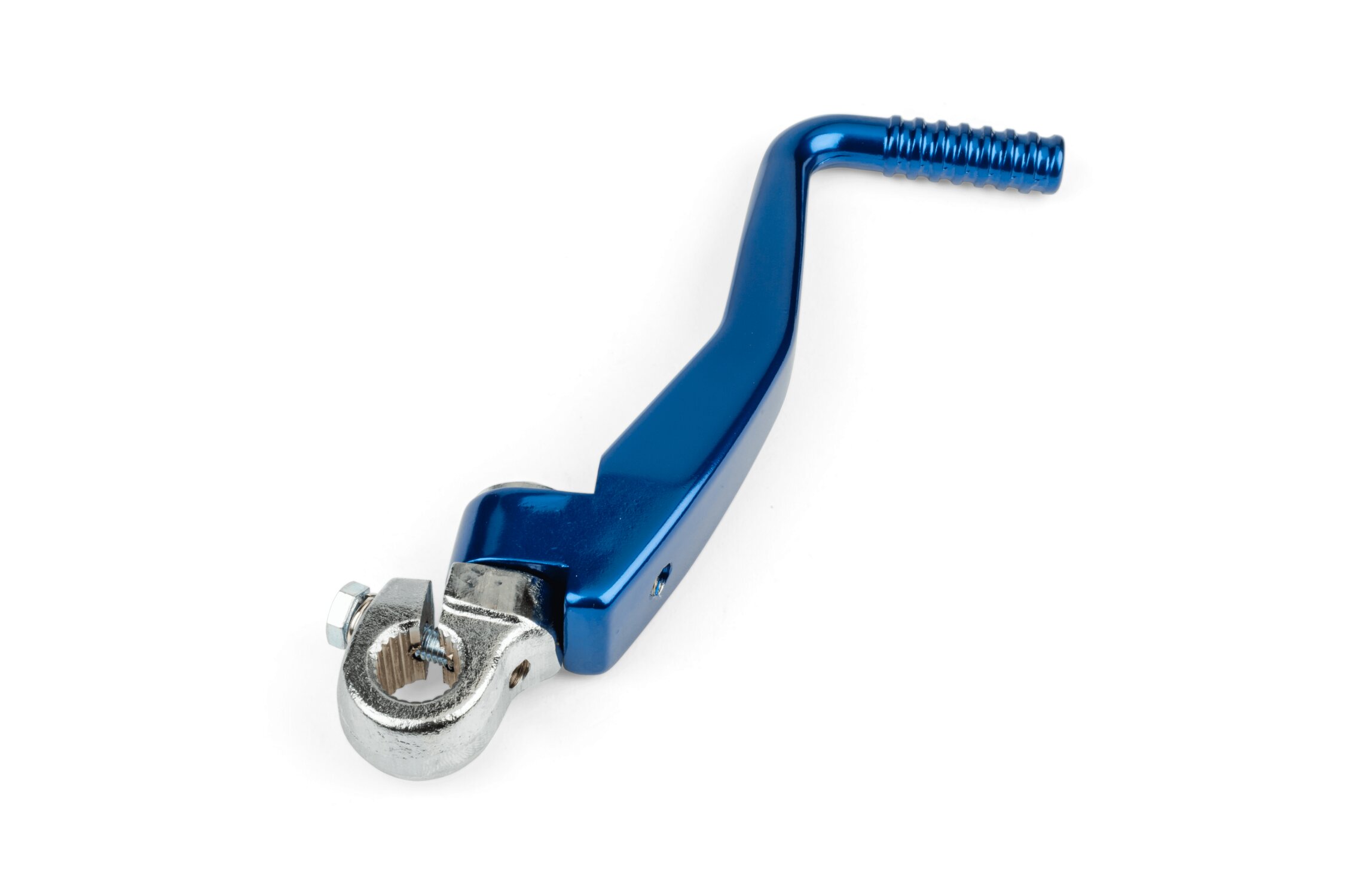 Kick de démarrage Derbi acier / alu bleu