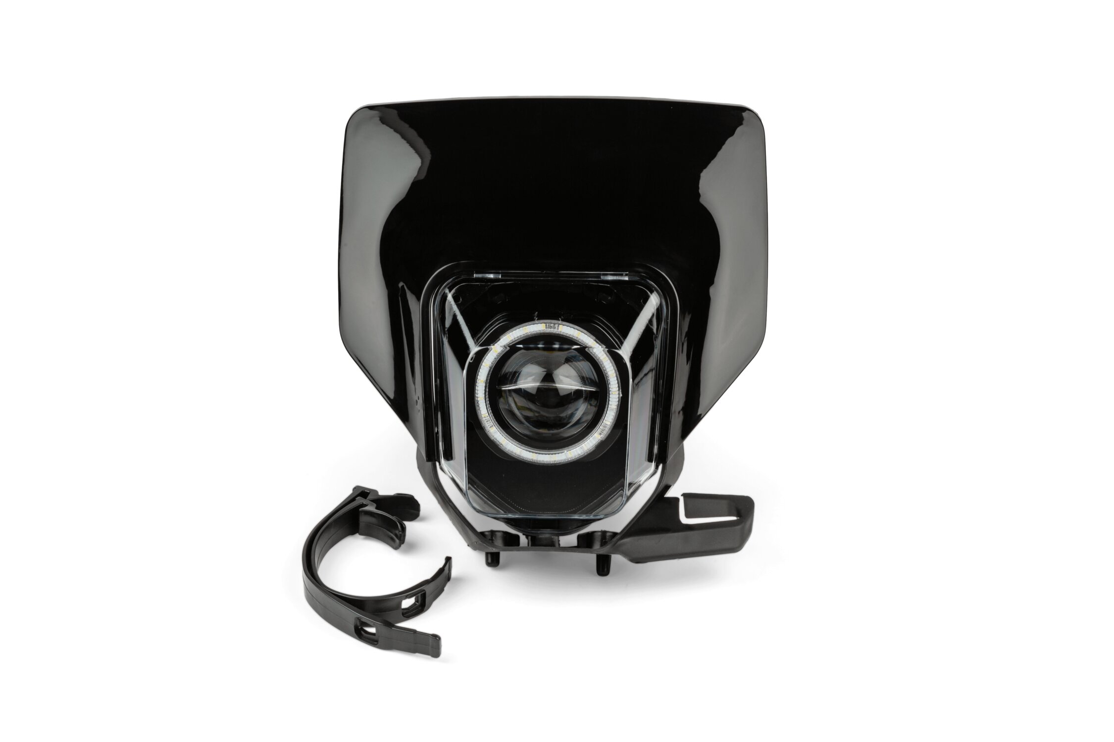 Str8 Plaque phare LED type Husqvarna Noir