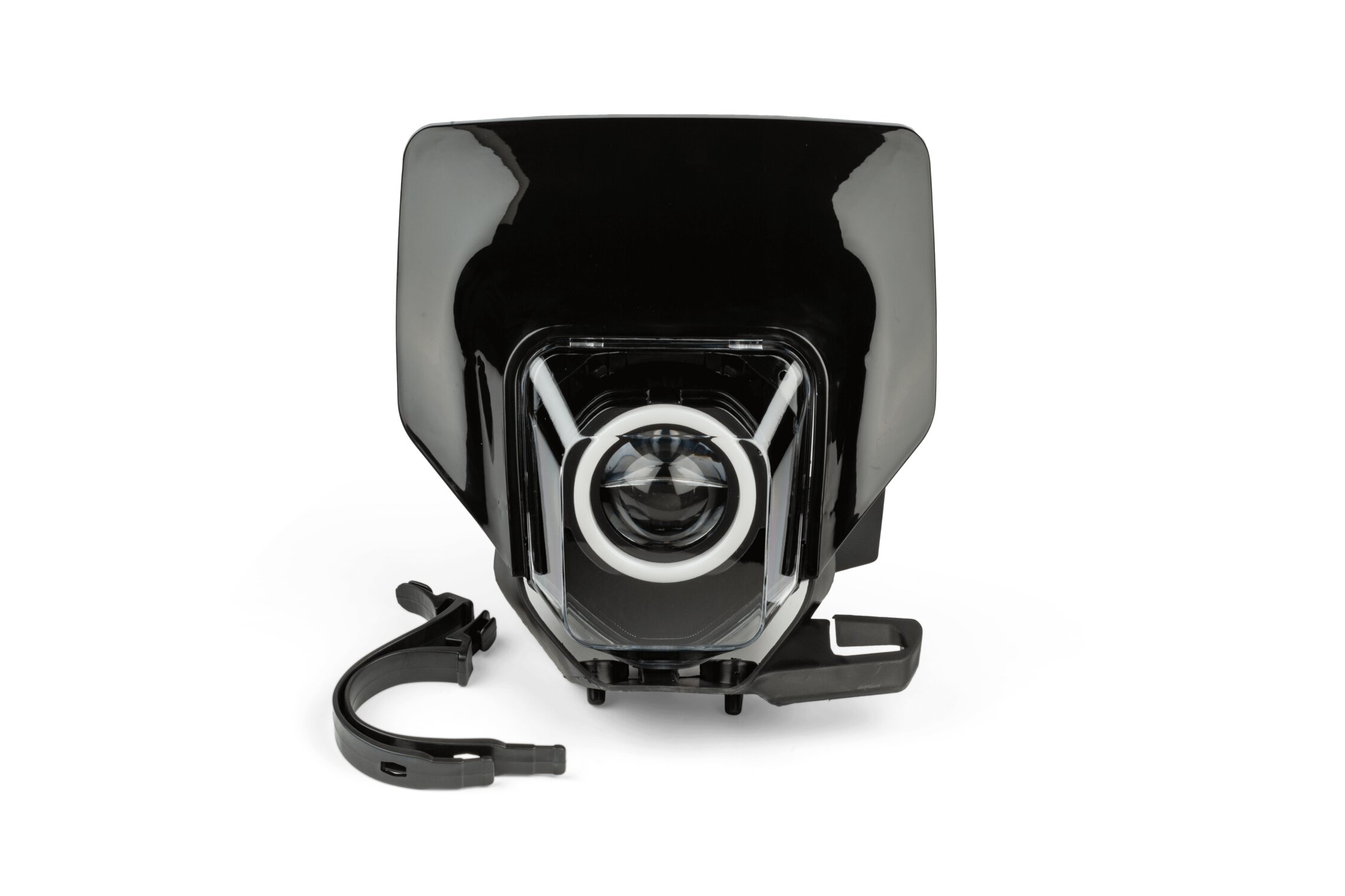 Str8 Plaque phare type Husqvarna avec LED RGB Noir