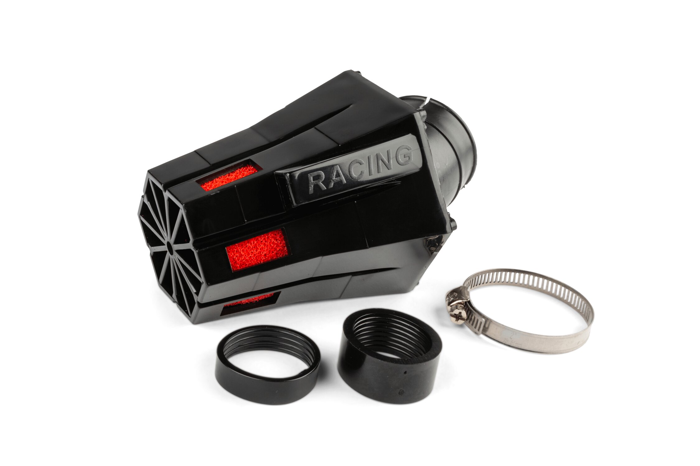 Str8 Filtre à air Evo d.28 - 35mm coudé 30° noir / mousse rouge