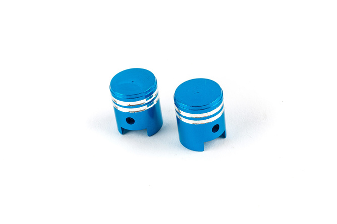 Bouchons de valve Piston bleu anodisé