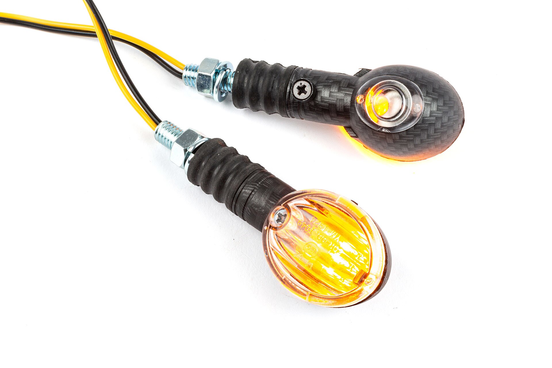 Clignotants Micro Ovale carbone / transparent