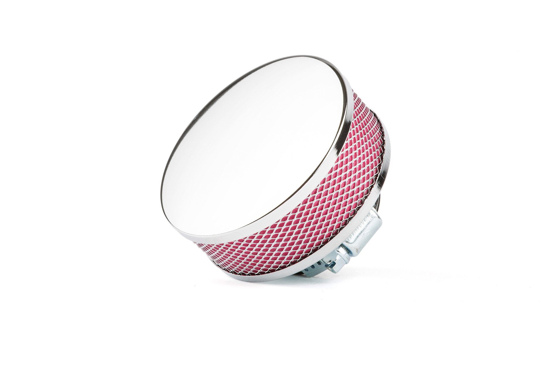 Filtre à air cylindrique extra plat d.28 - 35mm Chromé / Rouge