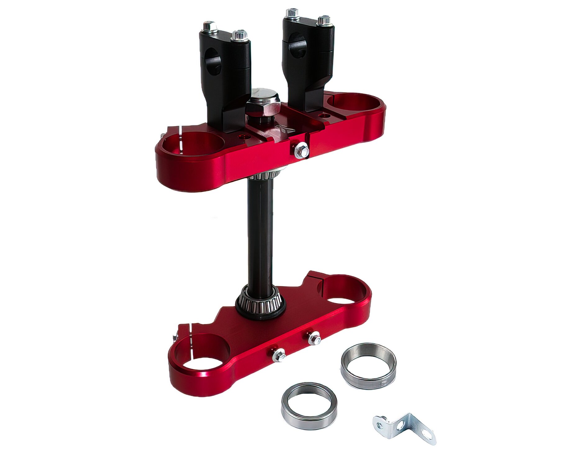 Té de fourche 45/48mm avec pontets 1 vis YCF Pit Bike / Dirt Bike rouge