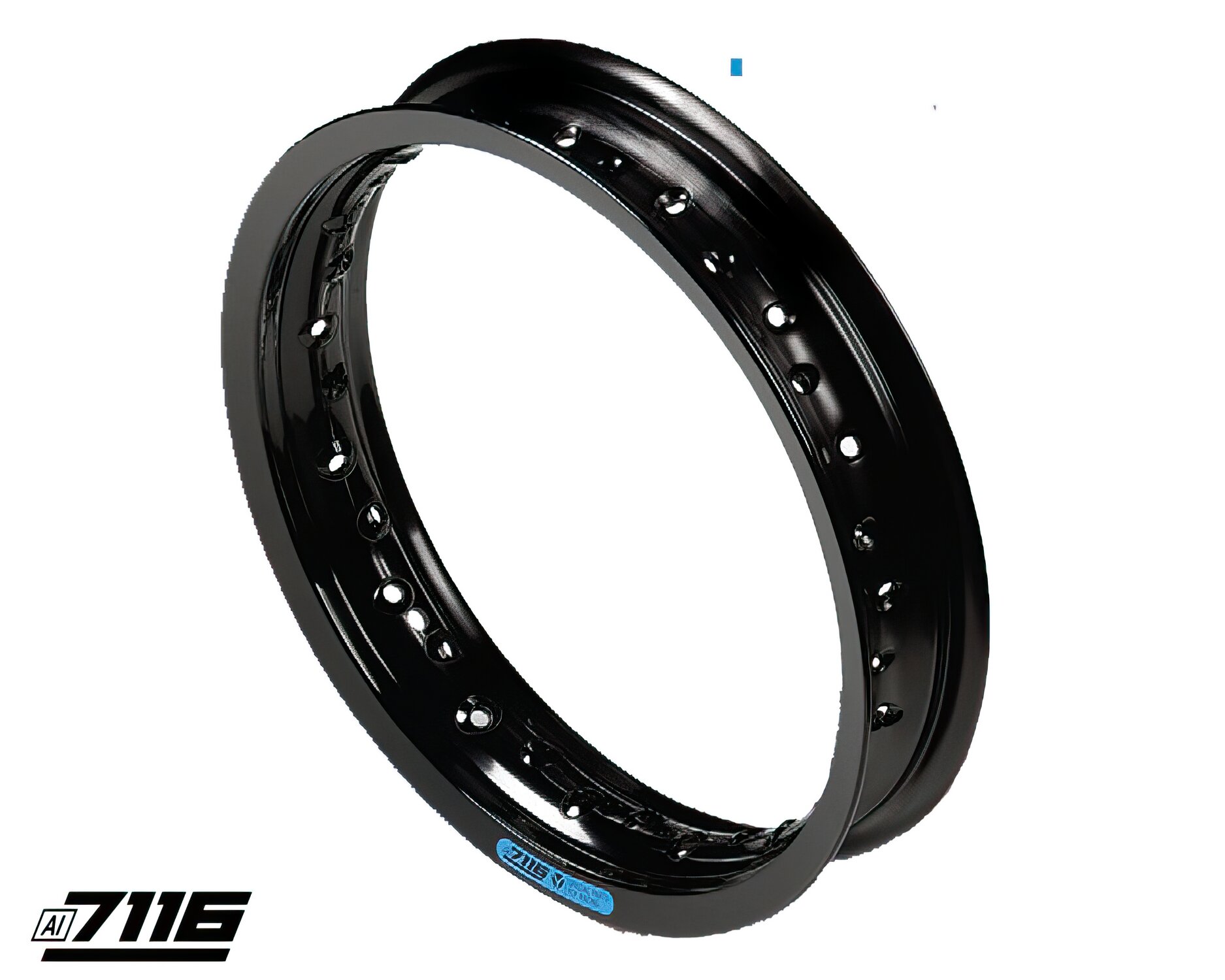 Jante avant ou arrière aluminium 7116 12x2,50 noire Pit Bike / Dirt Bike