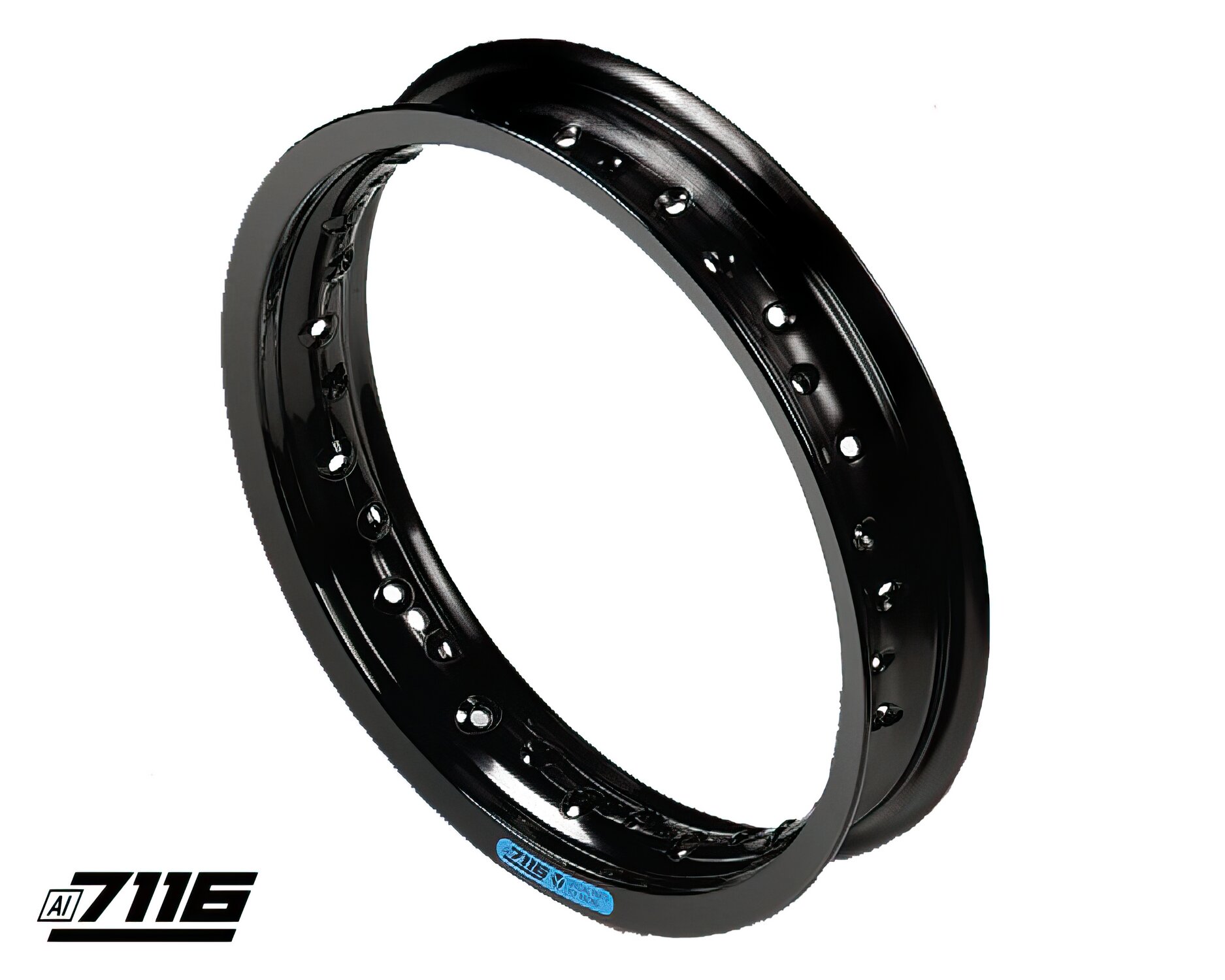 Jante avant ou arrière aluminium 7116 12x1,85 noire Pit Bike / Dirt Bike