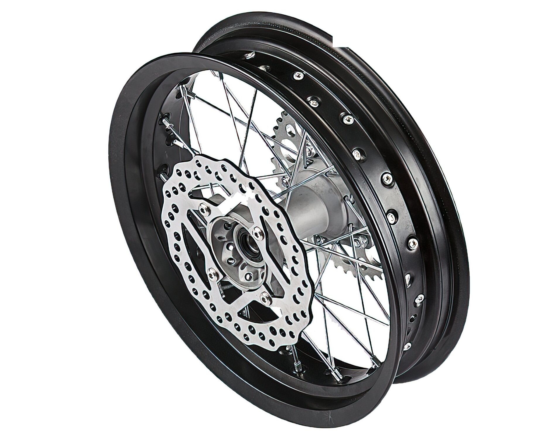 Roue arrière alu 3.0x14" SM 3.0 avec disque et couronne YCF Pit Bike / Dirt Bike