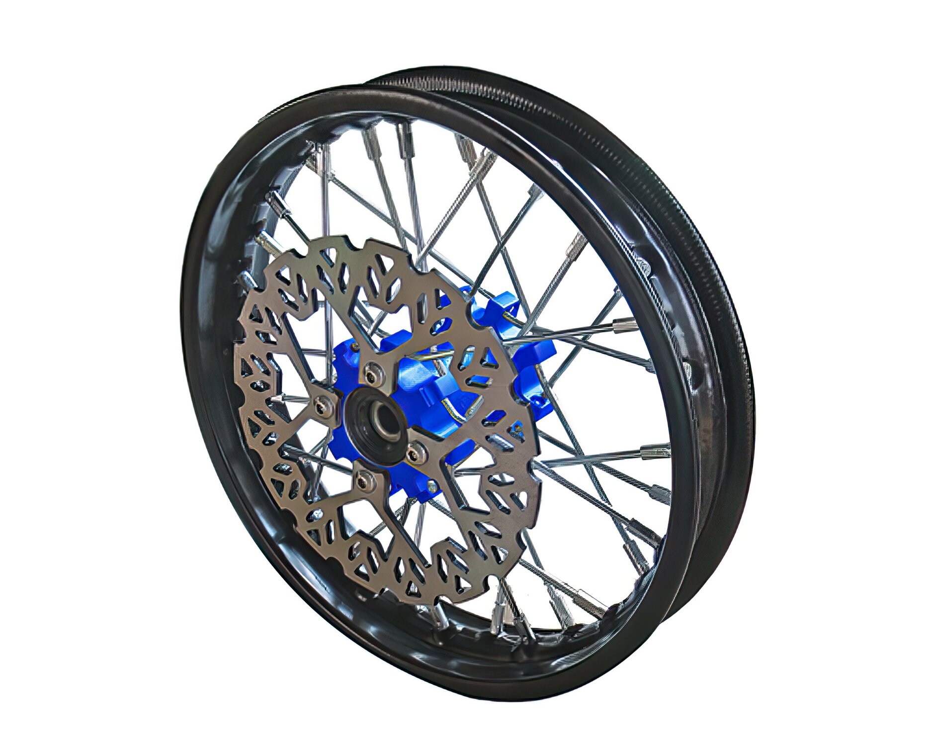 Roue avant - moyeu CNC bleu avec disque Pit Bike YCF50A