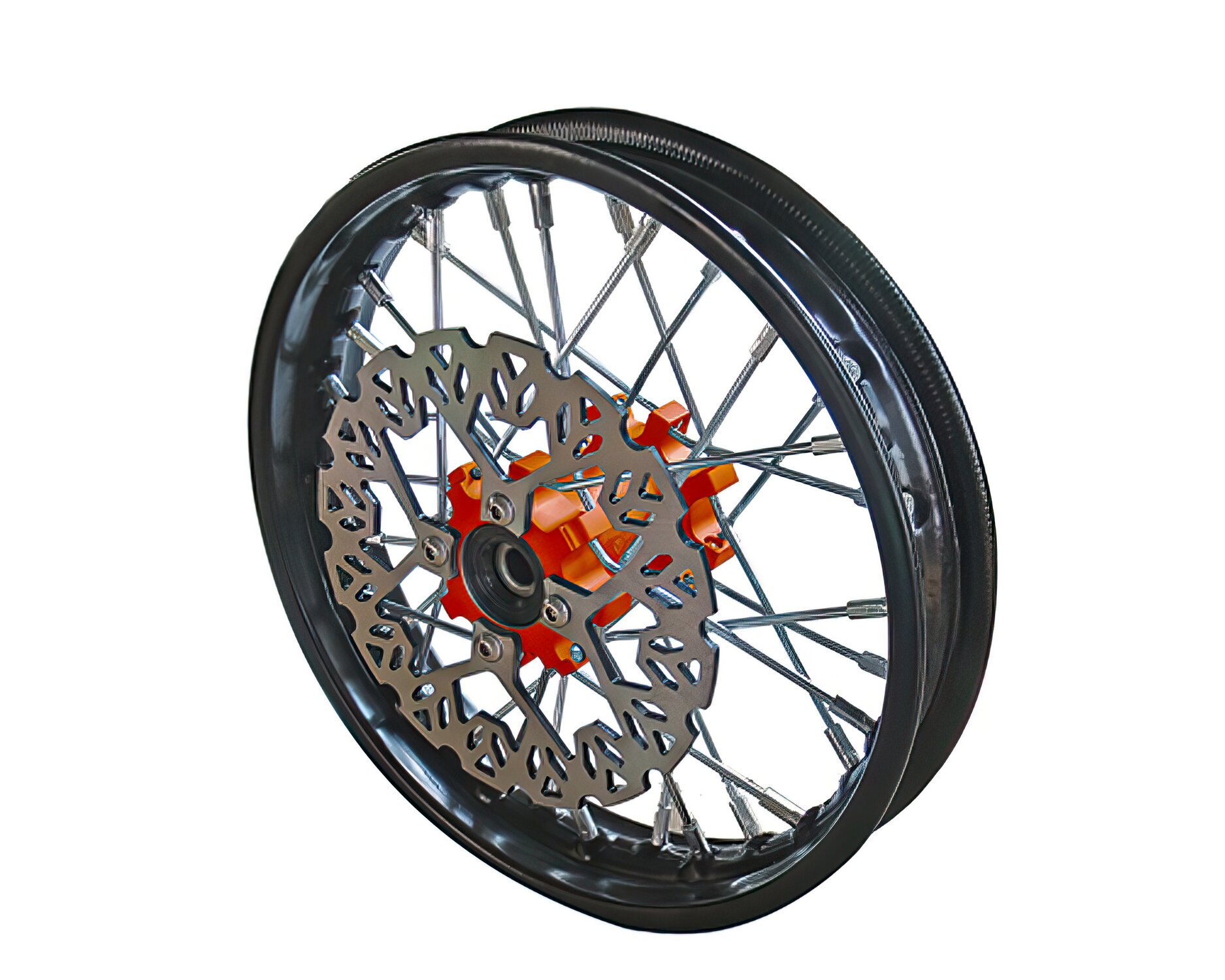 Roue avant - moyeu CNC orange avec disque Pit Bike YCF50A
