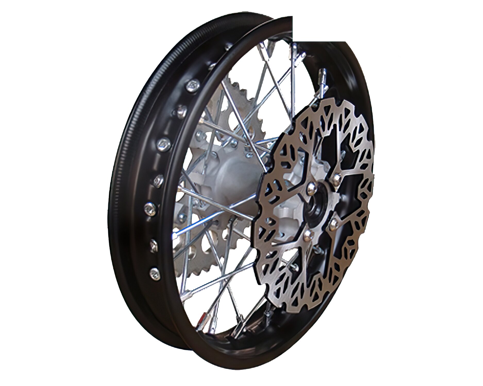 Roue arrière 10" avec disque et couronne Pit Bike YCF50A ap. 2012
