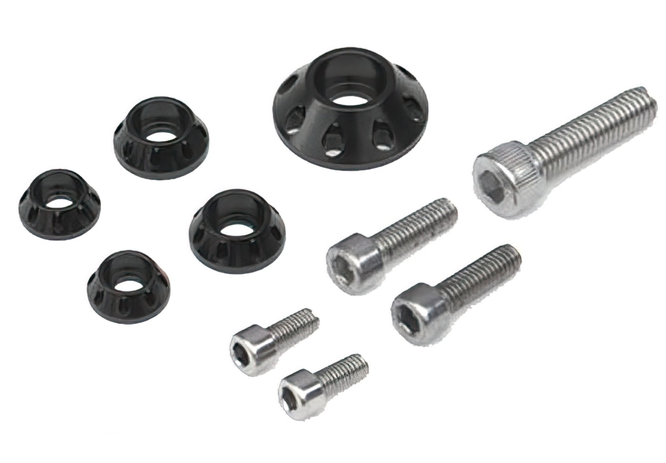Kit vis carrosserie et réservoir (2xM5 2xM6 1xM8) Noir