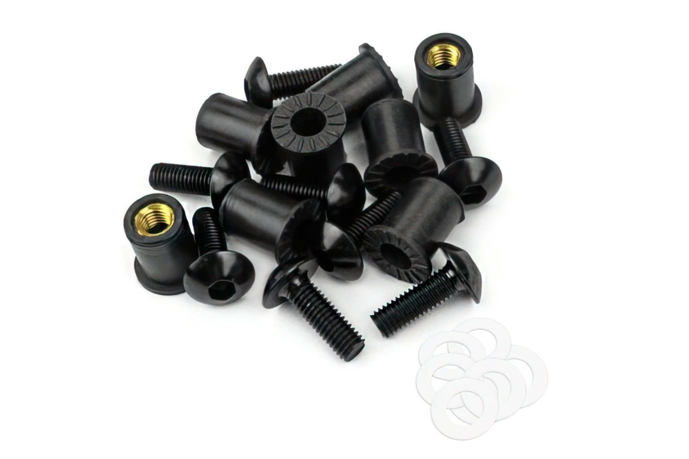 kit visserie bulle moto noire M5x16mm 8 pièces