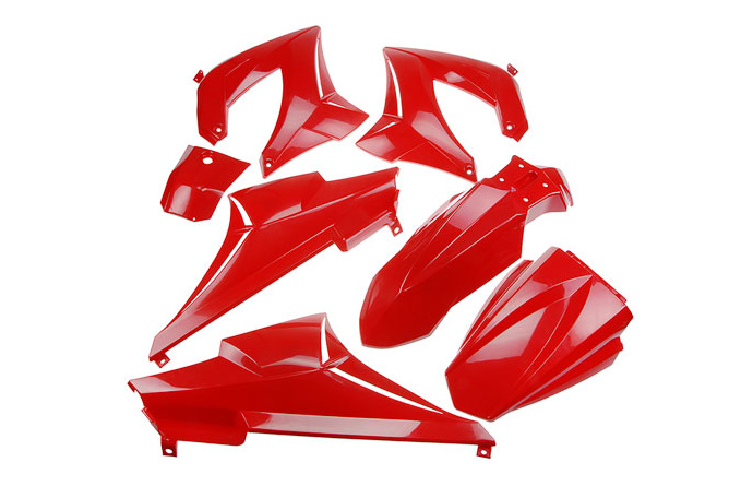 Kit habillage TNT (7 pièces) rouge Derbi Senda DRD / Xtrem (après ’03) (cadre périmétrique)