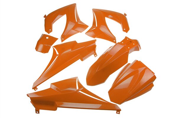 Kit carénage 7 pièces Orange Derbi Senda DRD avant 2005