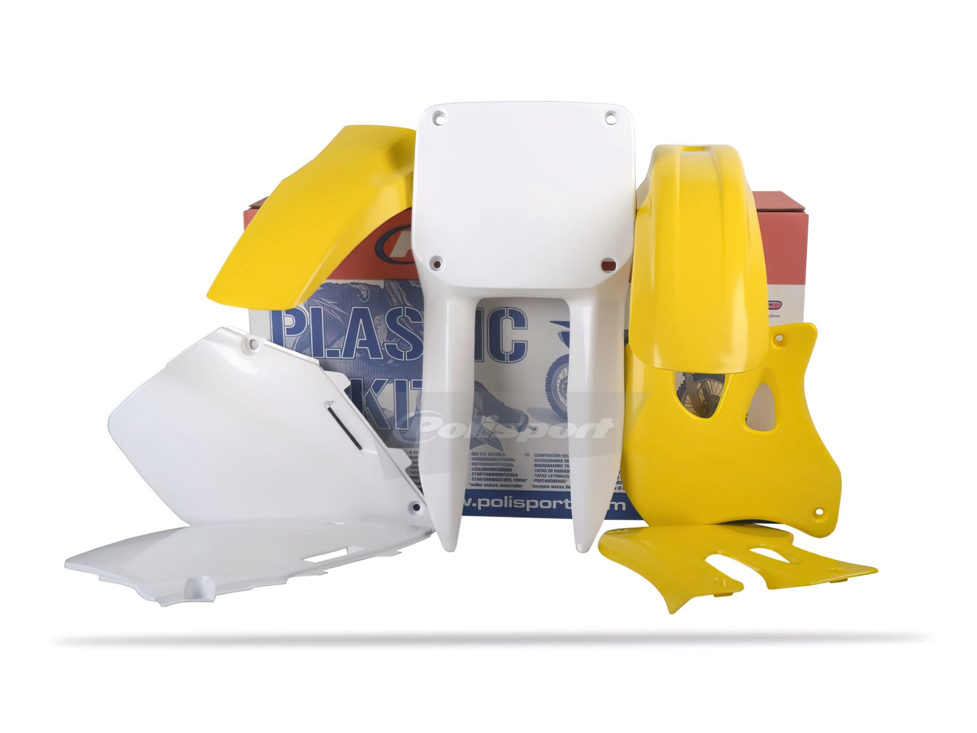 Kit Plastique Standard POLISPORT Type Origine Jaune / Blanc â Suzuki