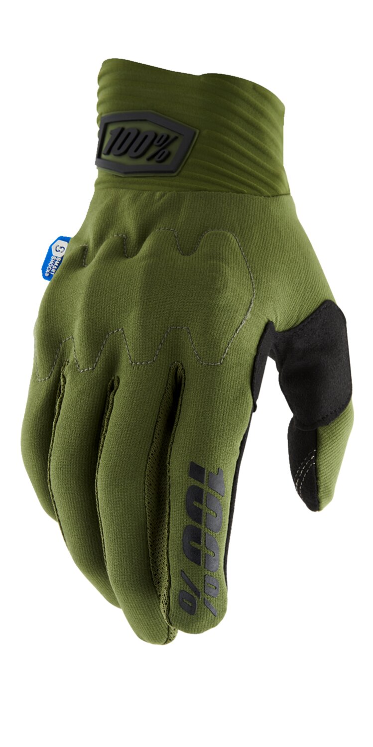 Gants 100% Cognito Shock vert militaire XXL