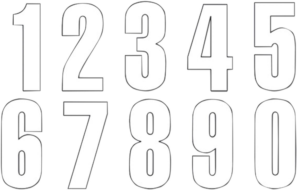 Numéro autocollant Blackbird #8 13X7cm blanc