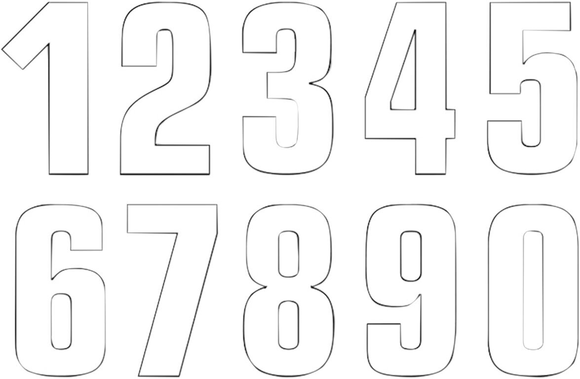 Pack de 3 numéro autocollant Blackbird #8 16X7.5cm blanc