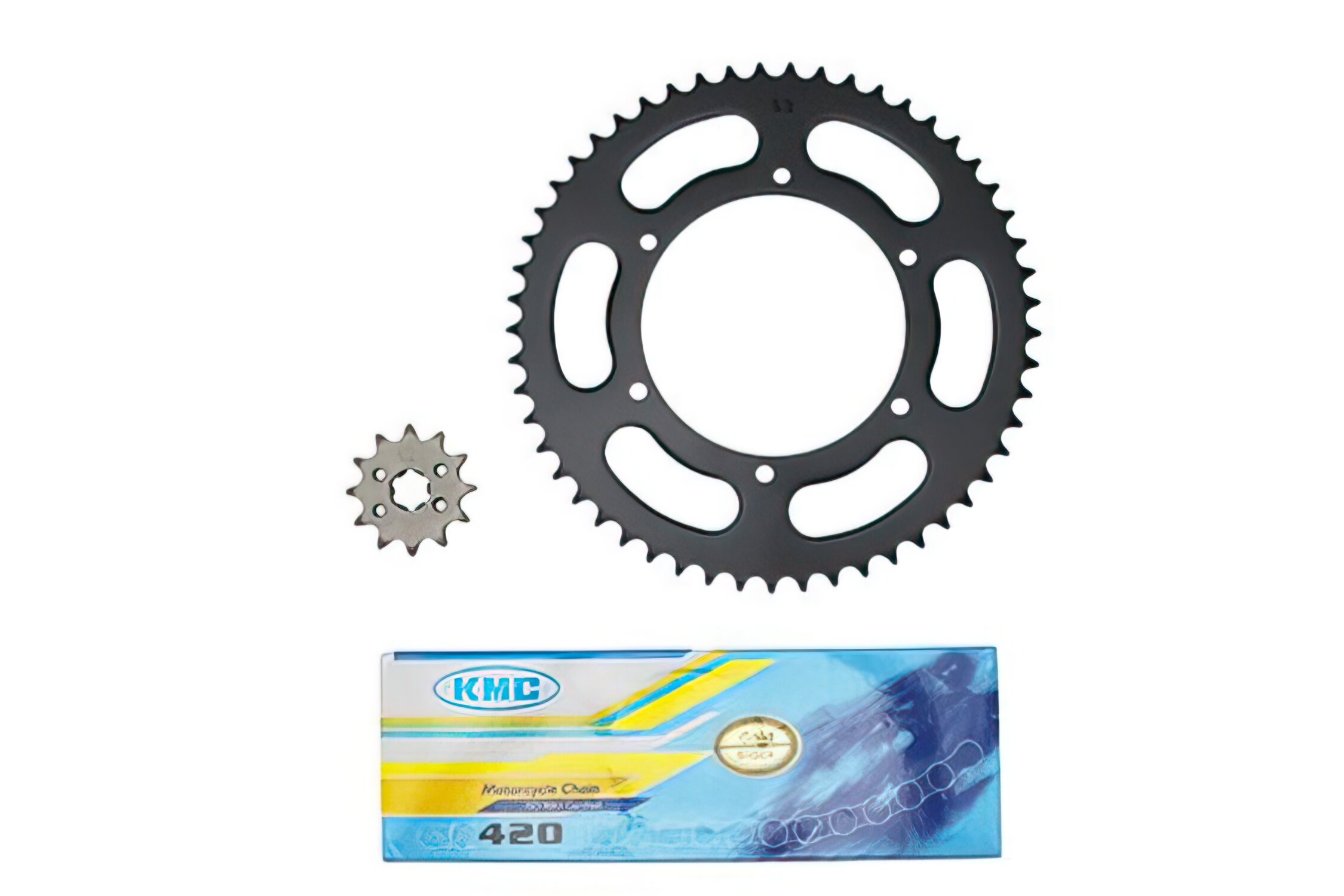 Kit chaîne 12x53 - 420 D.108mm 6 trous Derbi GPR / Senda X-Treme