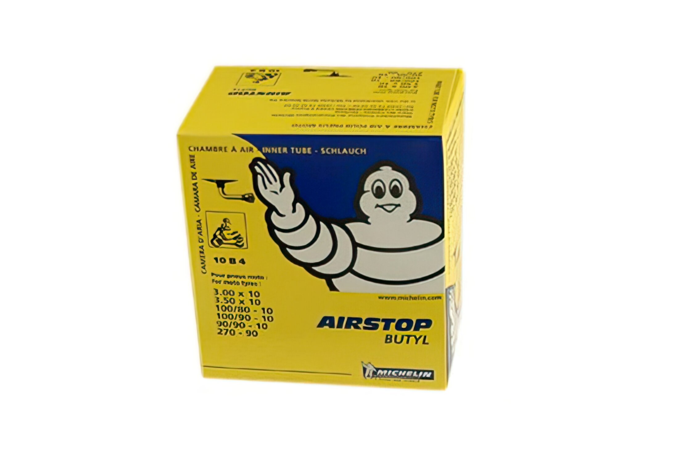 Chambre Ã  air Michelin scooter 3,00-10 valve coudÃ©e Ã  90Â°
